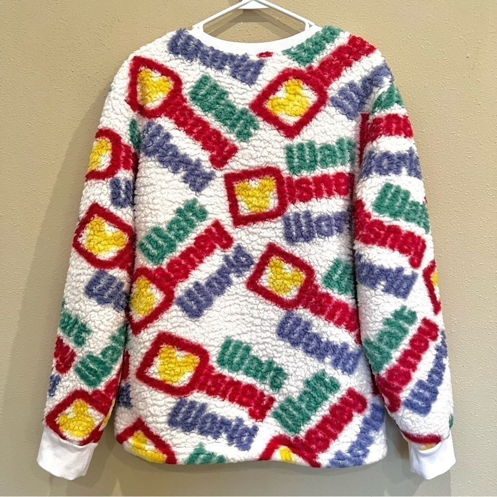 Walt Disney World Sherpa Fleece Pullover Long Sleeve Sweater Women size M